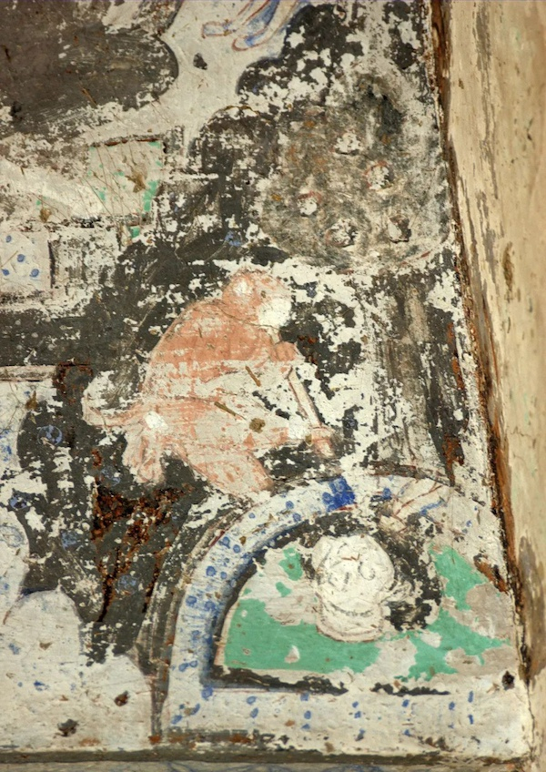 猴王智斗水妖 克孜尔石窟第186窟 主室券顶 