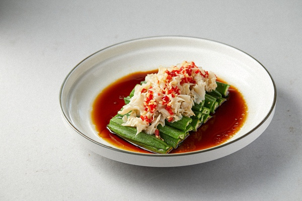 上海老饭店春季新品——秋葵绣球菌