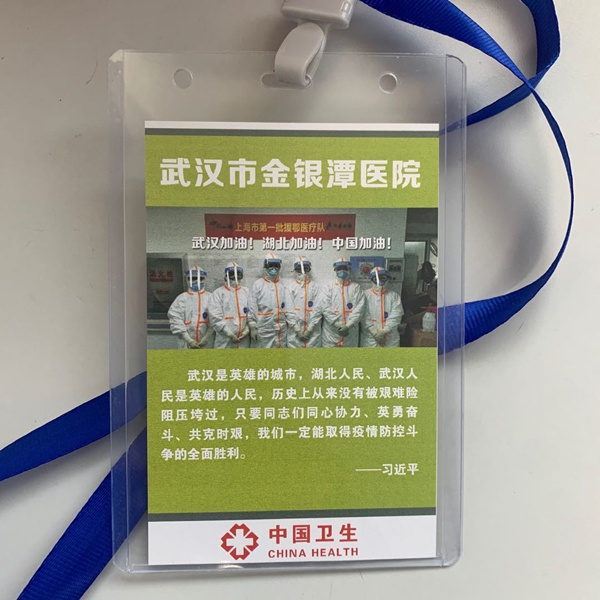 陆贤已经习惯了上班时候的胸前那一抹绿色，那是金银潭医院下发的工作证。