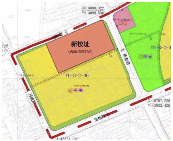 图说：即将新建的华东师大二附中宝山校区选址图 来源/采访对象供图