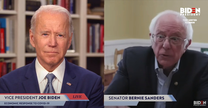 桑德斯13日出现在拜登的竞选团队视频中，表示支持 视频截图