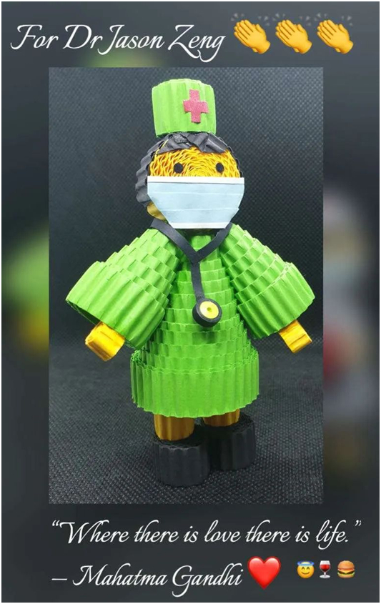 ▲ 社区邻居为Jason医生做的祈祷贴