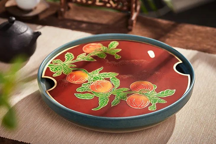 ▲事事如意盘，有绿、红2种配色