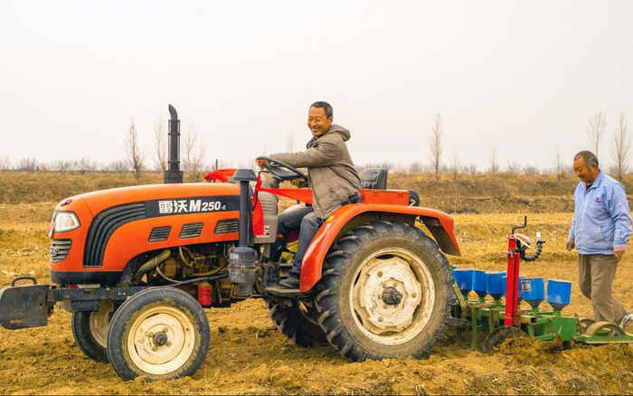 成鹏飞在播种。受访者供图 