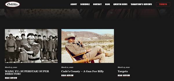 昆汀近期在新比佛利电影院官网频繁更新影评。