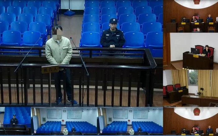 男子受审现场，晋安区法院供图。 福州市晋安区法院供图