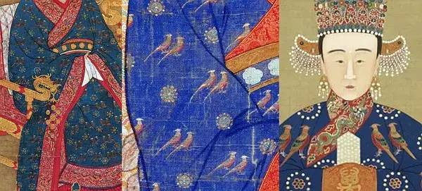 宋明袆衣、翟衣上的赤质五色翟。制图/陈诗宇