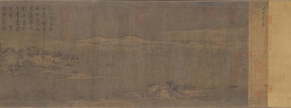 （图十二） 宋徽宗，《雪江归棹图》 卷（局部）