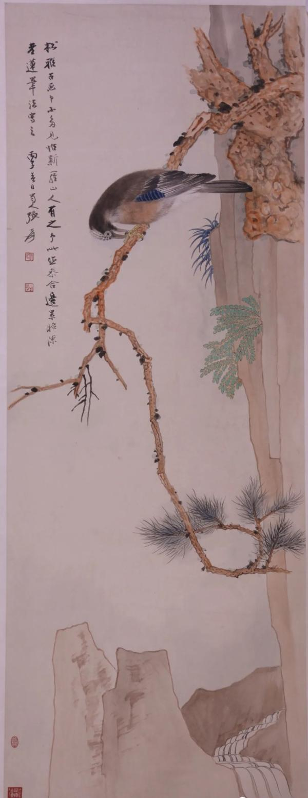 古松栖鸦图  张大千