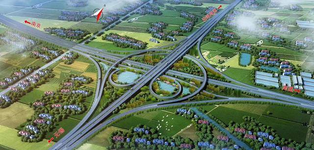 沪陕高速平潮至广陵扩建效果图。