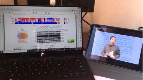 图说：学生收看云端课程 来源／采访对象供图