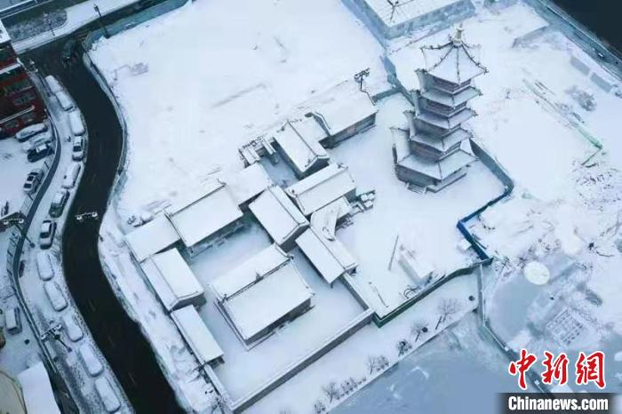 古圆通寺雪景资料图。　杏花岭区委宣传部提供