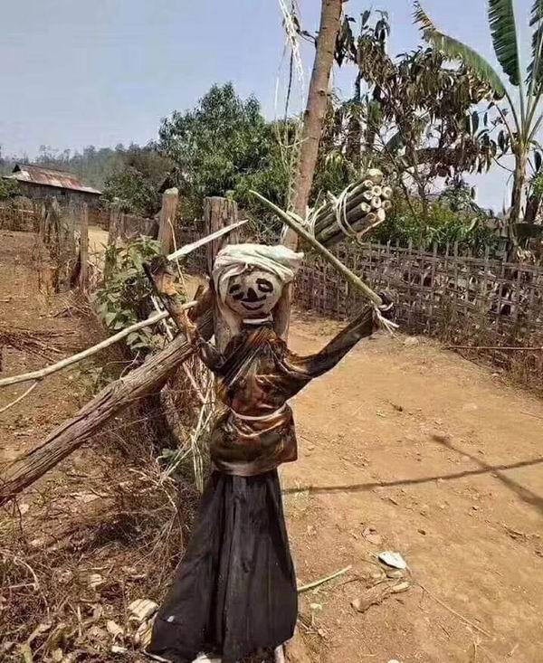 从缅甸朋友社交网络的截图：民间巫神的克瘟神人偶。