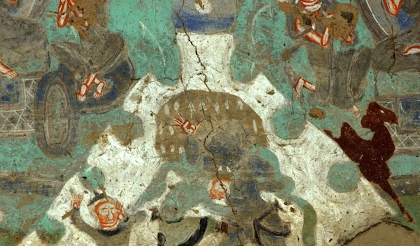 商主勇斗旷野鬼 克孜尔石窟第175窟 主室券顶