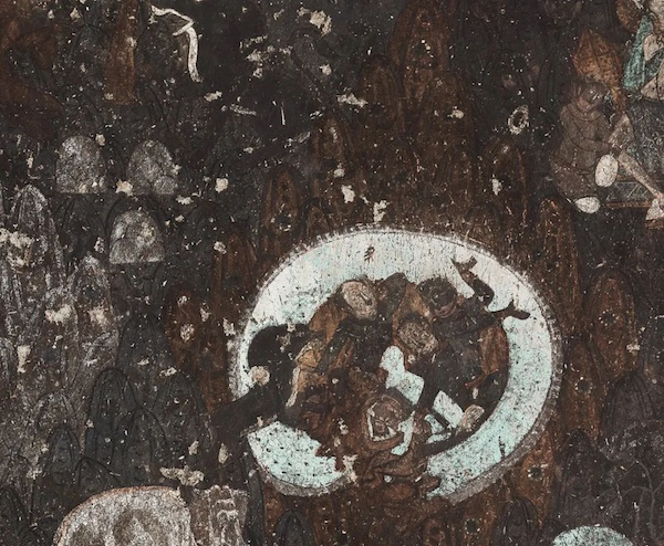 狮象杀蟒救商客 克孜尔石窟第114窟 主室券顶