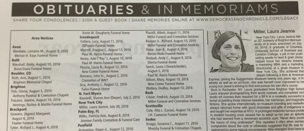 欧美报纸上常见的讣闻版面