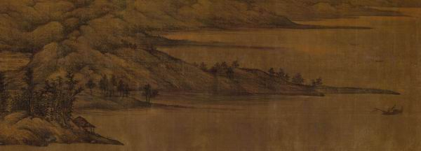 董源 《夏景山待渡》局部