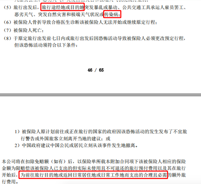 △保险条款/消费者供图