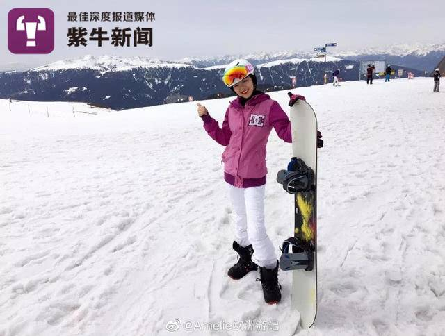 生活中的魏蓝喜欢滑雪