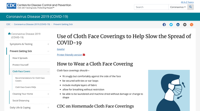 美国疾病控制与预防中心网站截图