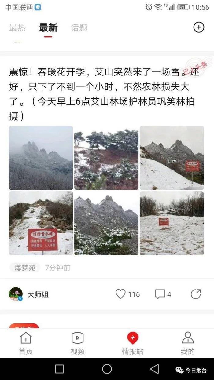 今天，烟台这里四月飞雪！还有最新放假通知……