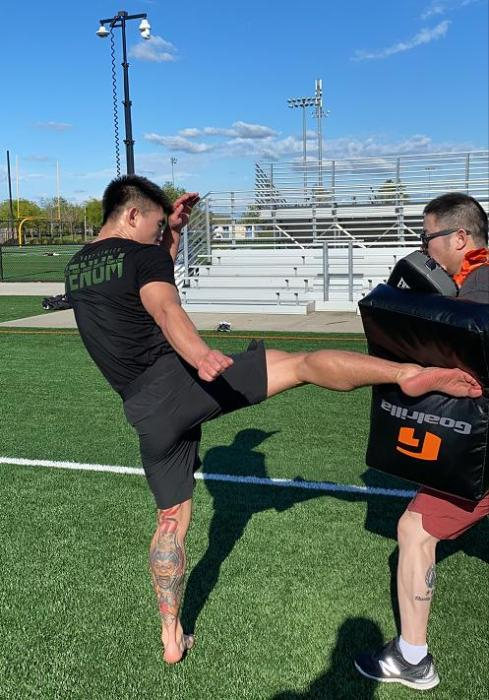 宋亚东在训练中。受访者供图