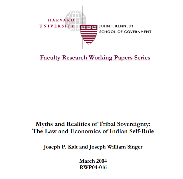 图为美国哈佛大学2004年的一篇论文讲述印第安人的“主权”概念