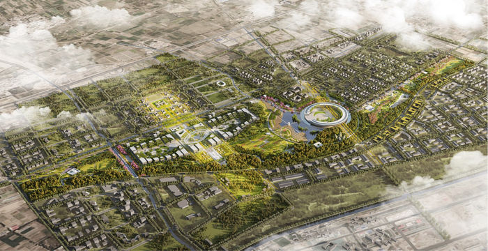 临空经济区（大兴）东区鸟瞰图。北京大兴国际机场临空经济区供图