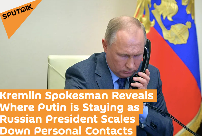  克里姆林宫发言人透露普京身居何处。/俄罗斯卫星通讯社