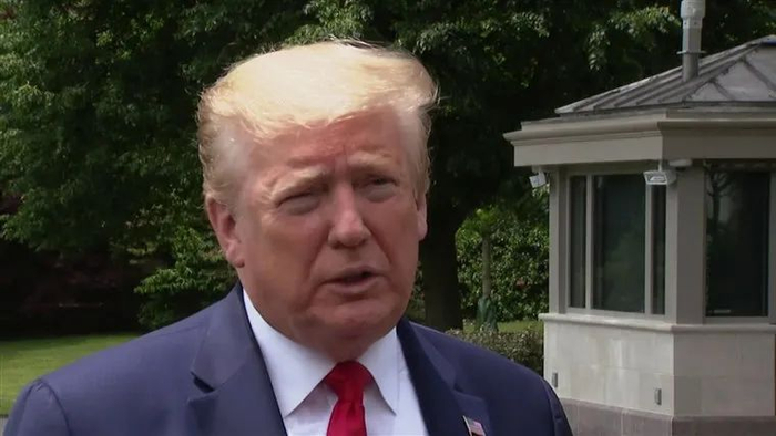 特朗普21日证实美国将退出《开放天空条约》。／美媒NBC视频截图