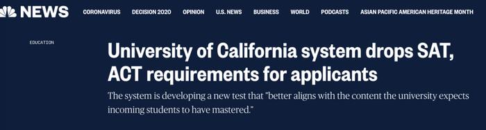 重磅！加州大学将全面取消SAT和ACT考试录取要求