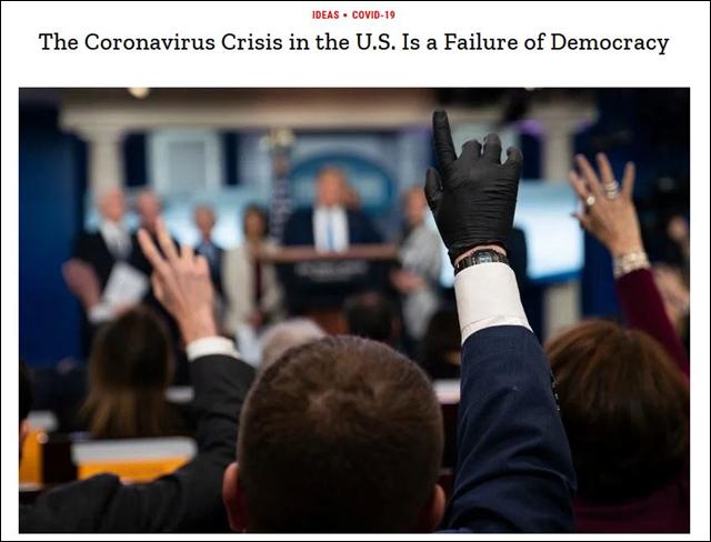 《时代》刊文：美国抗疫不力是民主制度的失败