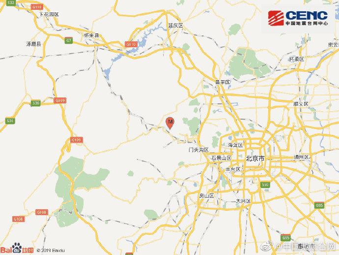 北京门头沟区发生3.6级地震，震源深度18千米
