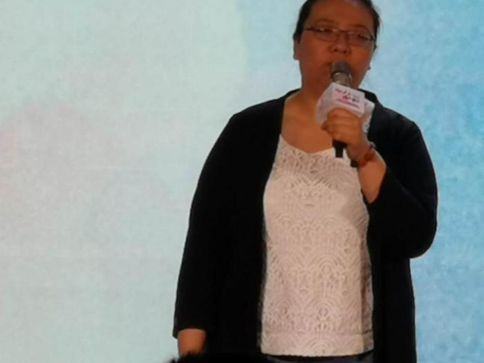 赵鑫在NMOSD患者关爱日活动上分享治疗经验，朱萍摄