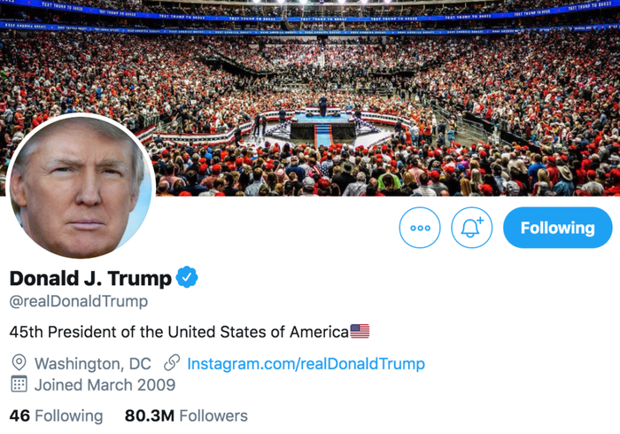 特朗普的8030万粉丝。/ 推特截图