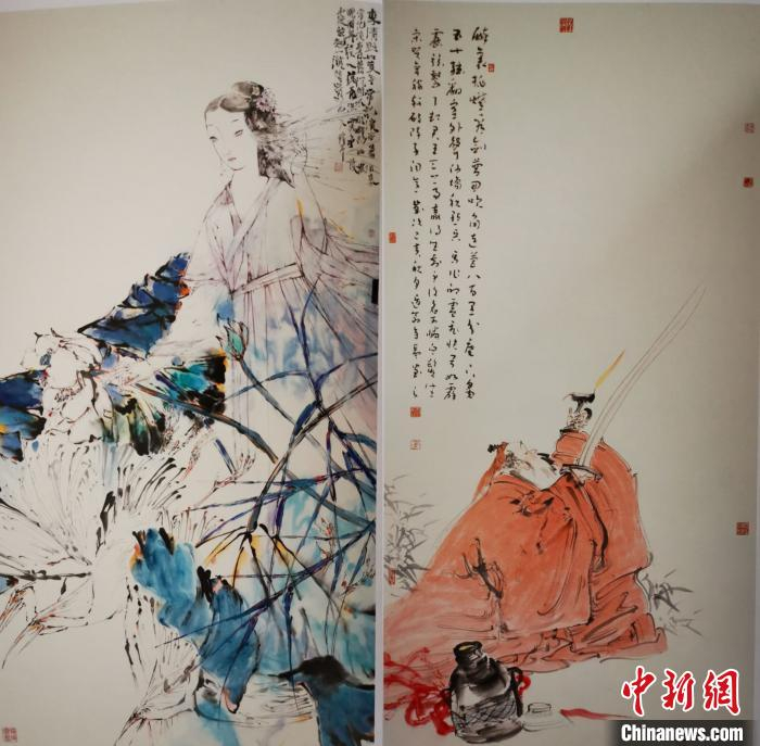 图为“济南二安”主题书画作品展作品。济南市文旅局供图