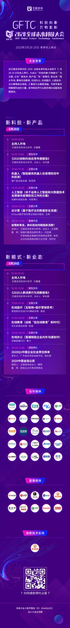 “2020全球未来科技大会”5月28日线上开播，大会议程提前看