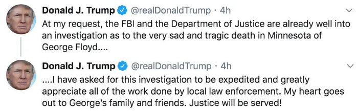 ▲特朗普推特截图。