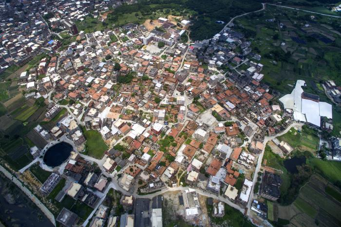 航拍梧林传统村落全景。　赖滨锋 摄