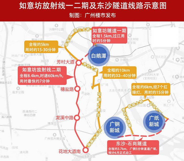 珠江新城3分钟通广州塔，四年广州增5隧道