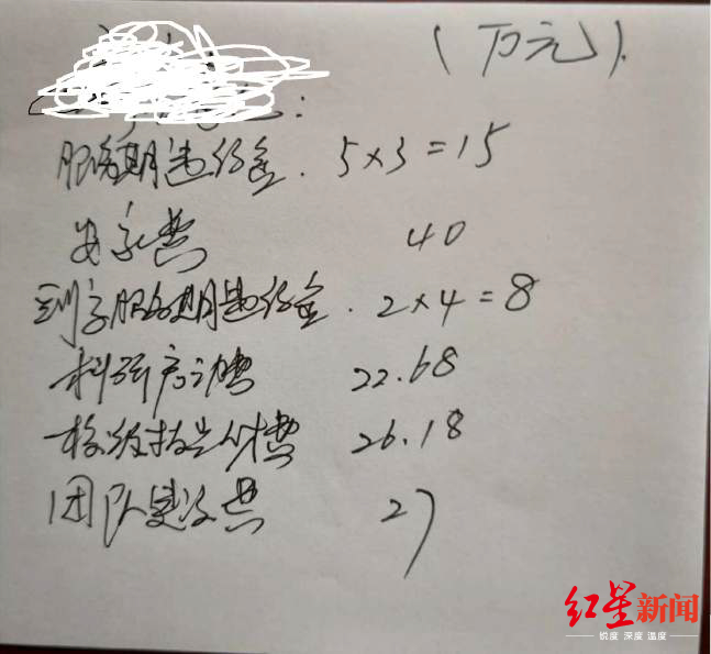 ▲赔偿款明细 受访者供图