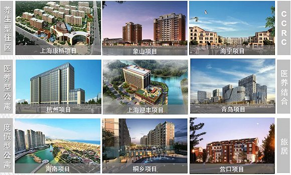 图：亲和源的3条养老项目产品线