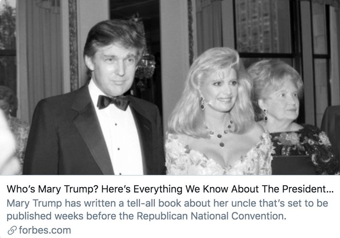 ▲谁是玛丽·特朗普？这是我们知道的一切。/&nbsp;《福布斯》报道截图