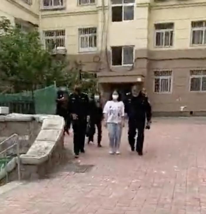 在一段网传视频中,瑶瑶于事发后被警方带走。视频截图
