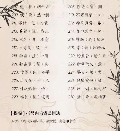 考试易丢分的230个错别字，快让孩子抄进错题本