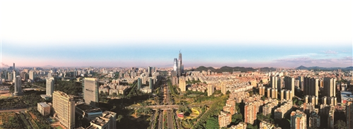 ■蓝天下的东莞城市中心城区 记者 郑志波 摄