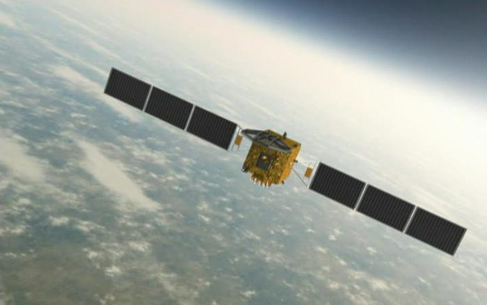 北斗三号卫星在轨运行效果图。航天科技集团五院