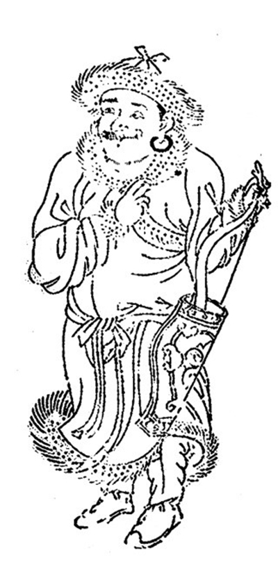 　　匈奴人的左衽服装（明《三才图会》修补）