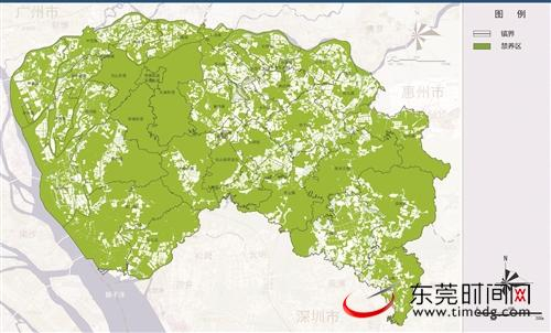 ■东莞市畜禽养殖禁养区区划图（2020年修订） 市大气办供图