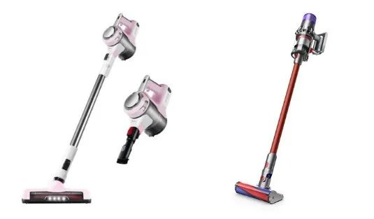 ▲左：美的吸尘器 P3S，右：戴森吸尘器 V11 FLUFFY